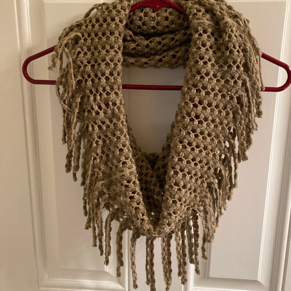 Beautiful knit infinity scarf. Medium weight